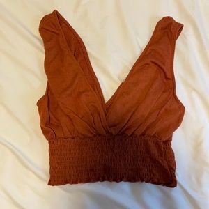 Cropped Splice Rust Tank Top